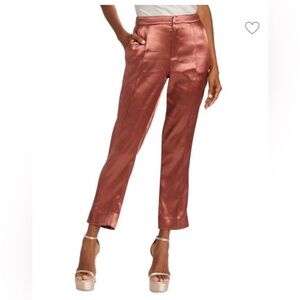 cinq a sept Karis textured tailored metallic pant in copper